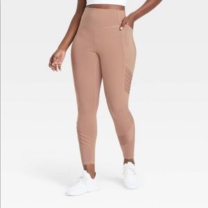 All In Motion | Sculpt Moto Legging 27” Taupe High Waisted Full Length Pocket